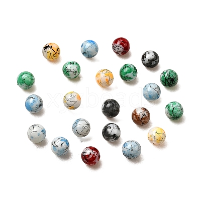 Opaque Spray Painted Glass Beads DGLA-MSMC002-16mm-1