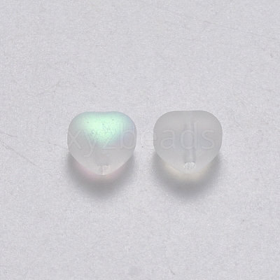 Transparent Spray Painted Glass Beads GLAA-R211-02-C01-1