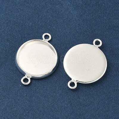 Flat Round Brass Connector Cabochon Settings KK-K414-13D-S-1