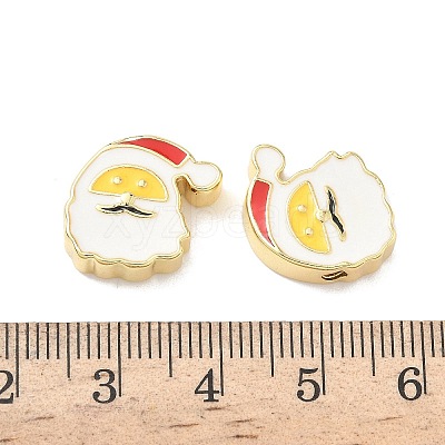 Christmas Brass Enamel Beads KK-I474-G05-1