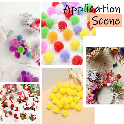 120Pcs Sequin Polypropylene Fiber Silk Pompom Ball FIND-SC0019-70A-1