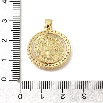 Rack Plating Brass with Cubic Zirconia Pendants KK-Z086-33G-04-1