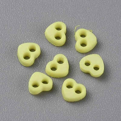 2-Hole Frosted Mini Resin Buttons BUTT-WH0020-29C-1