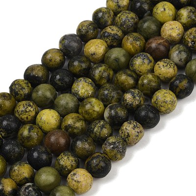 Natural Yellow Turquoise(Jasper) Beads Strands G-F591-25-10mm-1