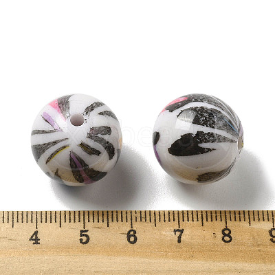 Printing Opaque Acrylic Beads OACR-H049-01B-1