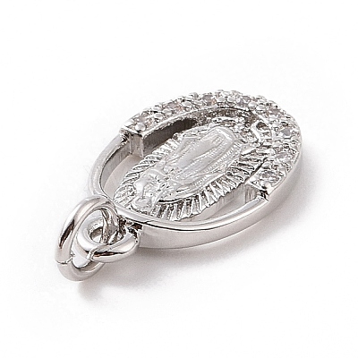 Brass Micro Pave Cubic Zirconia Pendants KK-C012-10P-1