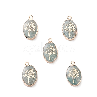 Natural Green Aventurine Pendants G-K333-01B-1