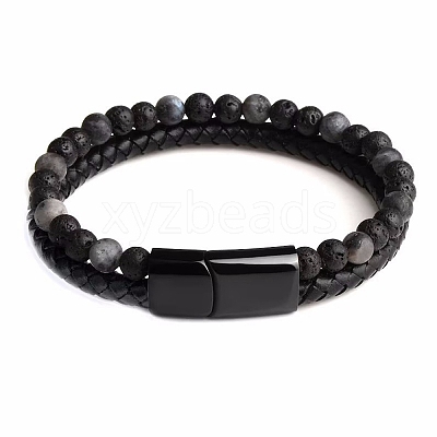 Natural Lava Rock Beaded Bracelets PW24070692209-1
