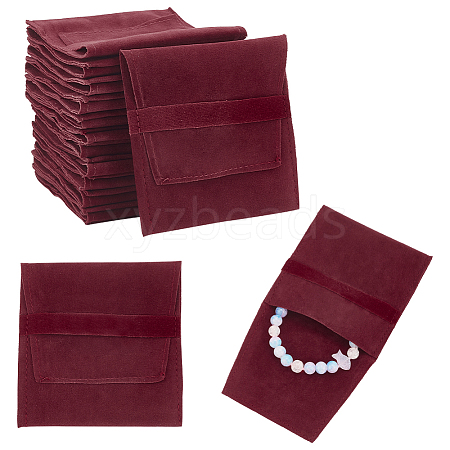 Velvet Jewelry Flap Pouches ABAG-WH0038-43A-1