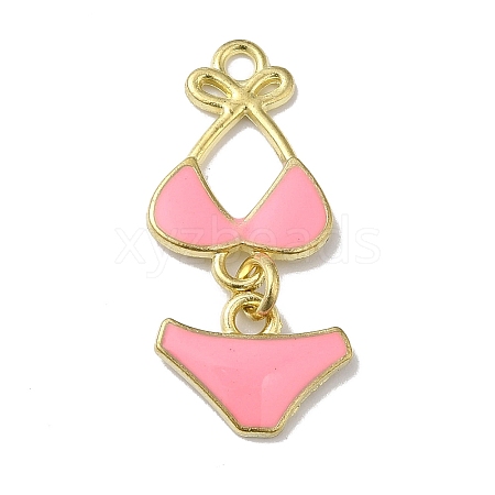 Golden Tone Alloy Enamel Pendants ENAM-O052-01G-02-1