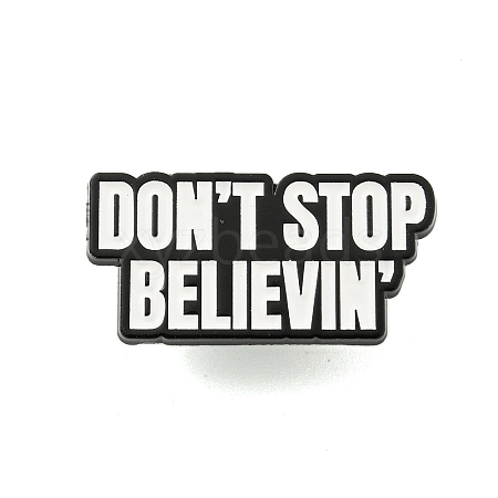 Don't Stop Believin Alloy Badges JEWB-M041-02F-1