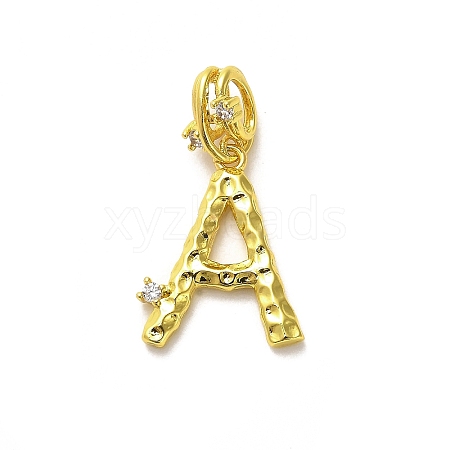 Rack Plating Brass Micro Pave Cubic Zirconia European Dangle Charms KK-L210-015G-A-1