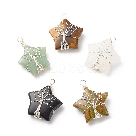 Natural & Synthetic Gemstone Pendants PALLOY-JF01635-1