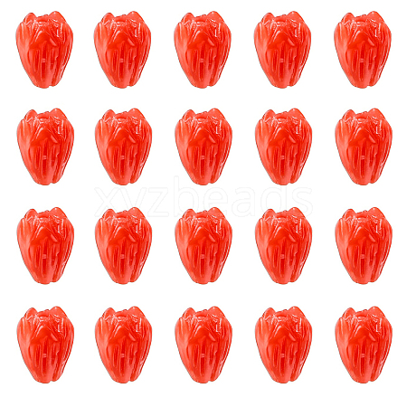 20Pcs Opaque Resin Flower Rose Beads RESI-YW0004-99D-1