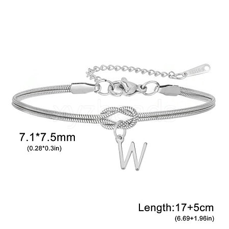 304 Stainless Steel Initial Charm Bracelets FS-WGD8E41-51-1