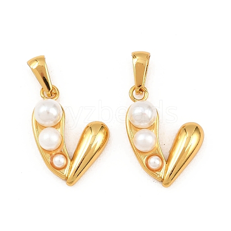ABS Plastic Imitation Pearl Pendants STAS-P438-28G-1