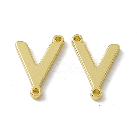 Rack Plating Brass Letter Connector Charms KK-C007-38G-V-1