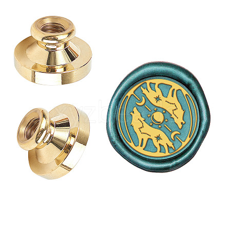 Wax Seal Brass Stamp Head AJEW-WH0209-362-1