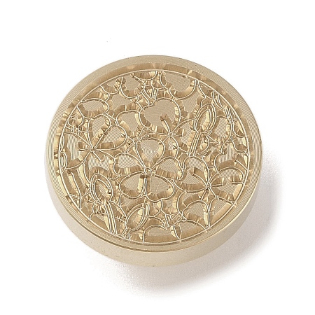 Golden Tone Wax Seal Brass Stamp Head DIY-B079-02G-20-1