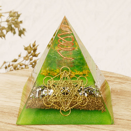 Resin Orgonite Pyramid Home Display Decorations G-PW0004-56B-17-1