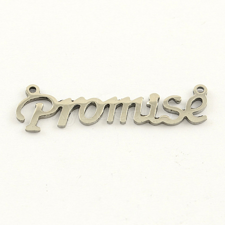 Tarnish Resistant Fashionable Stainless Steel Word Charms STAS-R059-40-1