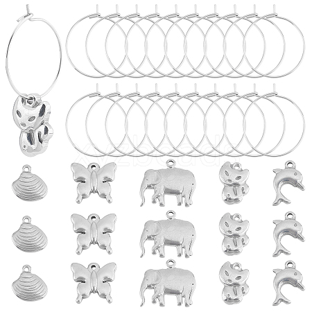 Unicraftale DIY Animal Pendant Wine Glass Charm Tags Making Kit DIY-UN0003-26-1