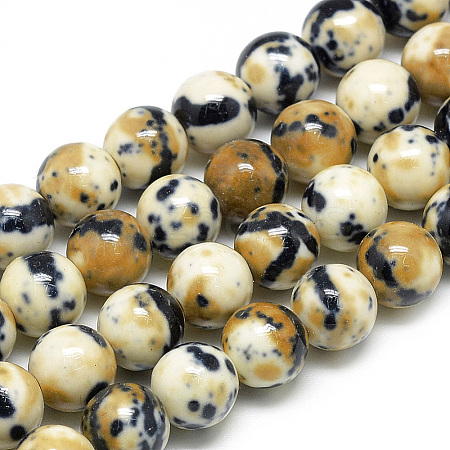 Synthetic Ocean White Jade Beads Strands G-S254-6mm-A06-1