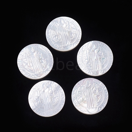 Natural White Shell Cabochons SSHEL-D083-12A-1