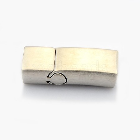 Rectangle 304 Stainless Steel Matte Magnetic Bracelet Clasps STAS-I011-05A-1