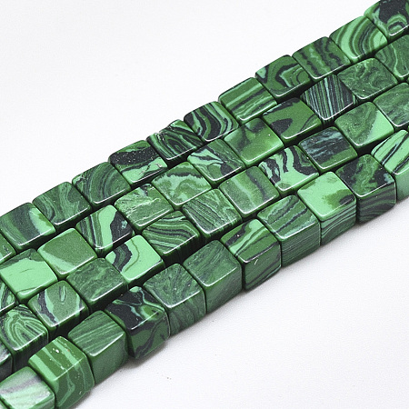 Synthetic Malachite Beads Strands G-S357-G17-1