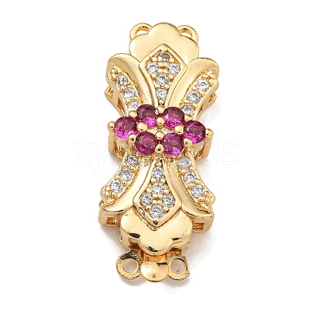 Brass Micro Pave Cubic Zirconia Box Clasps KK-U037-17G-01-1