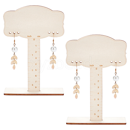 BENECREAT 1 Set Wooden Earring Display Stands EDIS-BC0001-03-1