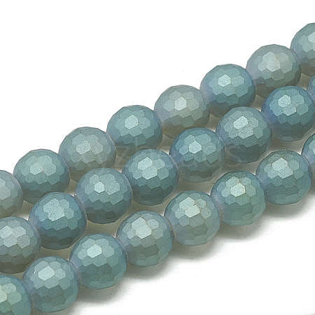 Electroplate Glass Beads Strands EGLA-Q108-10mm-06-1