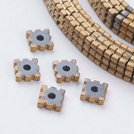 Vacuum Plating Electroplate Non-magnetic Synthetic Hematite Beads Strands G-F534-E03-1
