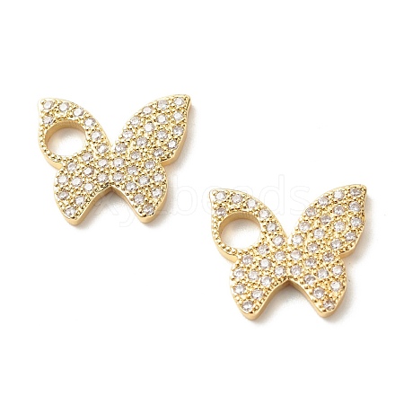 Eco-Friendly Brass Micro Pave Clear Cubic Zirconia Pendants KK-G405-03G-RS-1