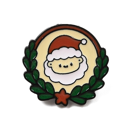 Christmas Theme Zinc Alloy Enamel Pin Brooch for Backpack Clothes JEWE-R003-01EB-05-1