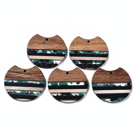 Resin & Walnut Wood Pendants RESI-N025-014A-D02-1