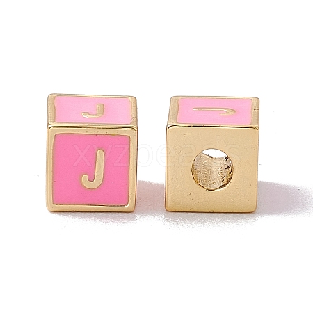 Rack Plating Brass Enamel Beads KK-B060-04G-05J-1