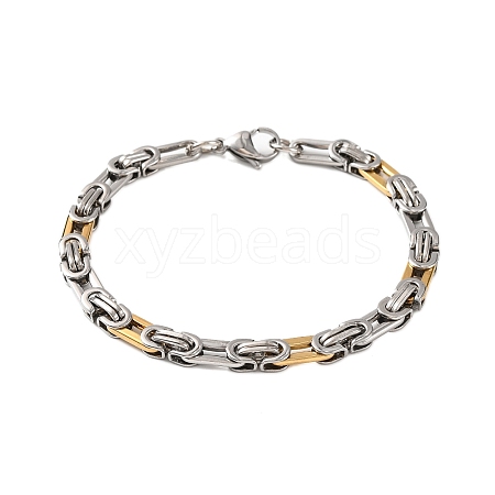 304 Stainless Steel Byzantine Chain Bracelets BJEW-B078-110GP-1