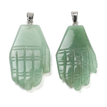 Natural Green Aventurine Carved Pendants G-K369-01P-04-1