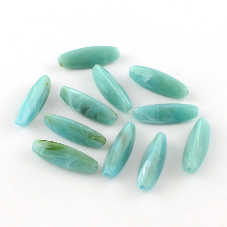 Rice Imitation Gemstone Acrylic Beads OACR-R035-10-1