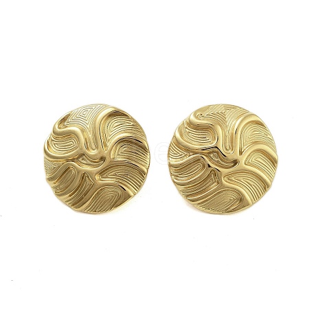 Ion Plating(IP) 304 Stainless Steel Stud Earrings for Women EJEW-N054-34G-1