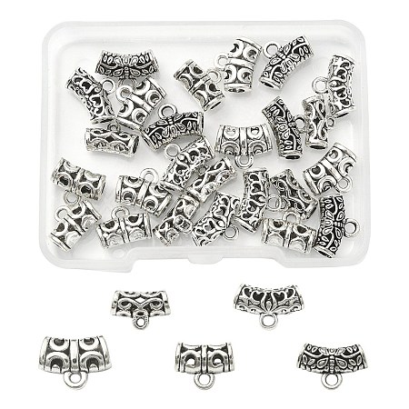 25Pcs 5 Style Tibetan Style Alloy Tube Bails FIND-YW0003-13-1