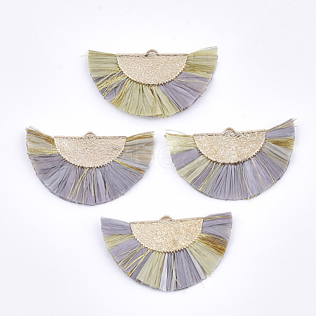 Raffia Tassel Pendants X-FIND-T026-24-1