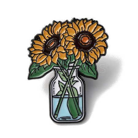Sunflower Enamel Pins JEWB-P050-03B-EB-1