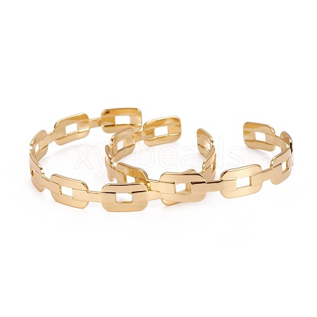 Long-Lasting Plated Brass Cuff Bangles BJEW-E370-08G-1