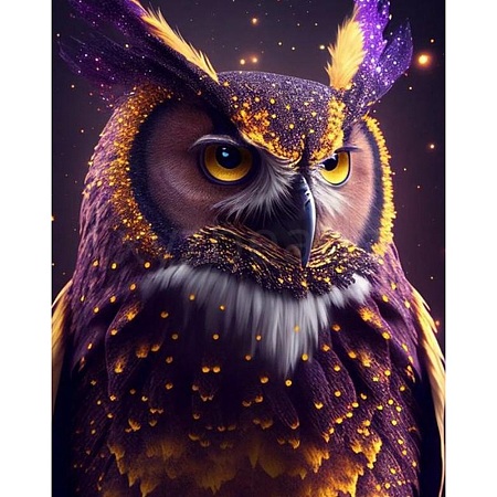 DIY Owl Diamond Painting Kit DIAM-PW0013-02G-1