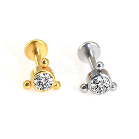 316L Surgical Stainless Steel & G23 Titanium Crystal Rhinestone Labrets for Women Men WG3A239-36-1