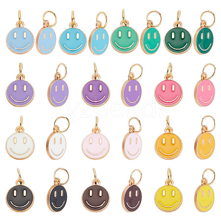 52Pcs 13 Colors Alloy Enamel Charms PALLOY-AB00179-1