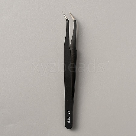 201 Stainless Steel Curved Pointed Tweezers TOOL-WH0052-04-1